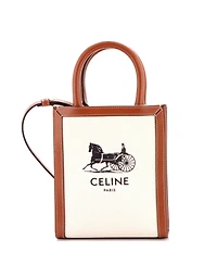 Pre-Owned Celine Mini Sulky Vertical Cabas Tote Canvas with Leather