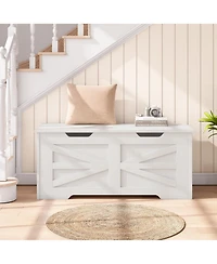 gaomon 39.4" Wooden Toy Chest and Storage Bench with Safety Hinge