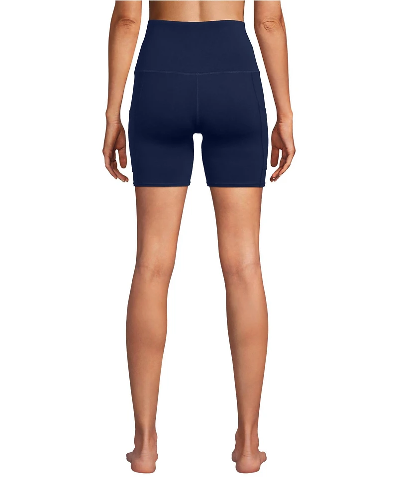 Lands' End Women's Tugless QuickDry 7" Swim Bike Shorts
