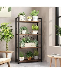 Slickblue 4 Tier Industrial Bookshelf Metal Frame Display Storage Shelf