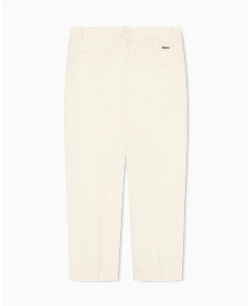 A|X Armani Exchange Men's White Edition Cotton Pleat Pants