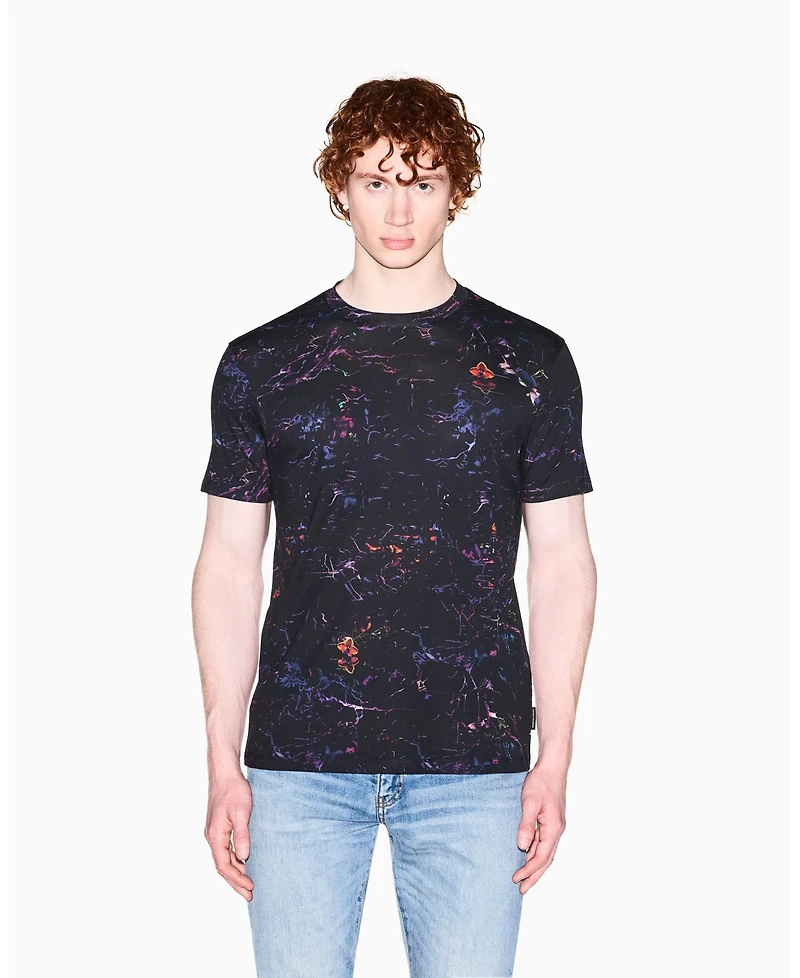 A|X Armani Exchange Men's Short Sleeve Floral Print T-Shirt