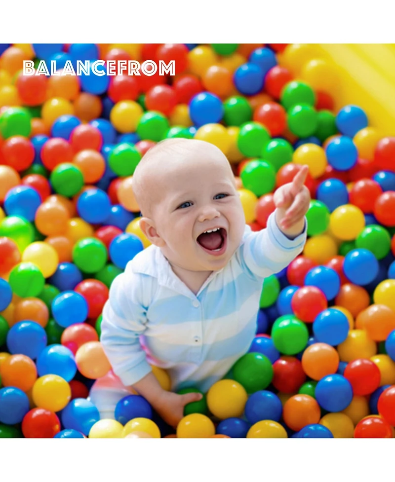 BalanceFrom 3 Pack Ball Pit Balls, 400 Count Toy Plastic Play Balls for Kids, Rainbow