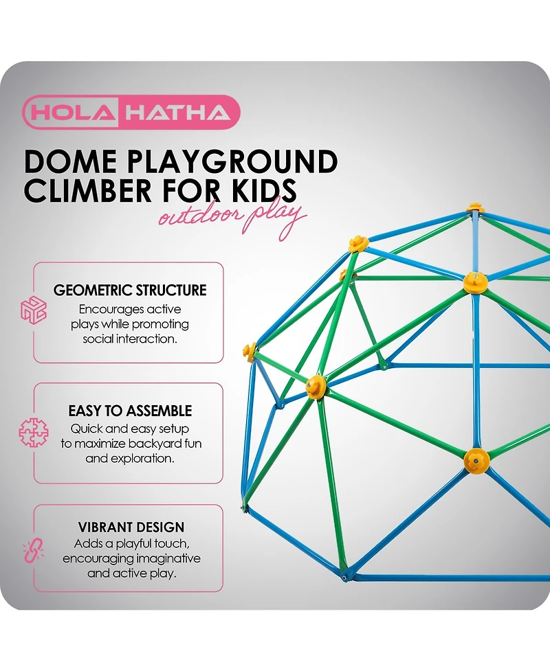 HolaHatha Dome Playground Climber for Kids Outdoor Play, 440 Pound Capacity