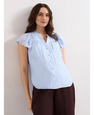 Phase Eight Women's Aleasha Scallop Sleeve V-Neck Blouse