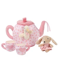 Lambs and Ivy Tea Party Interactive Plush Playset Toy w/ Cups, Pot, Goose and Bunny