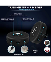 Pyle Wireless Transmitter and Receiver Set with Microphone Voice-Over (PDWMU20)
