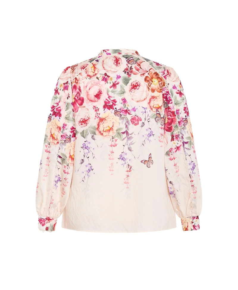 City Chic Women's Plus Gianna Floral Shirt