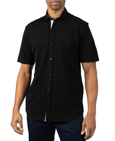 Tailorbyrd Men's Slub Pique Short Sleeve Shirt