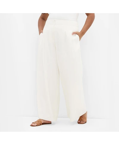 City Chic Women's Plus Abbie Linen Pant