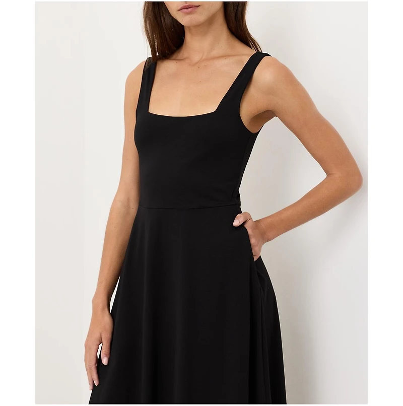 Pact Women's Organic Cotton Fit & Flare Square Neck Dress