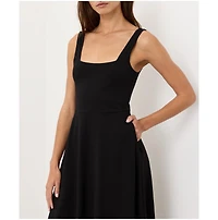 Pact Women's Organic Cotton Fit & Flare Square Neck Dress