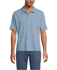 Lands' End Men's Short Sleeve Cotton Linen Polo Shirts