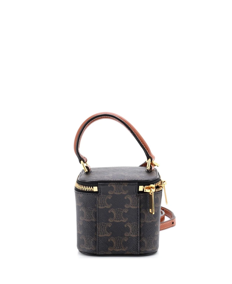 Pre-Owned Celine Mini Top Handle Square Vanity Case Triomphe Coated Canvas