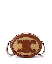 Pre-Owned Celine Triomphe Oval Crossbody Bag Canvas and Leather