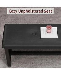 gaomon 3-Piece 63" Extendable Rectangular Dining Table Set with 2 Upholstered Benches