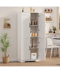 gaomon Tall Kitchen Pantry Cabinet, 60 in Storage Cabinet with 2 Doors and Adjustable Shelves, Freestanding Large Utility Storage Cupboard