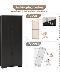 gaomon Tall Kitchen Pantry Cabinet, 60 in Storage Cabinet with 2 Doors and Adjustable Shelves, Freestanding Large Utility Storage Cupboard