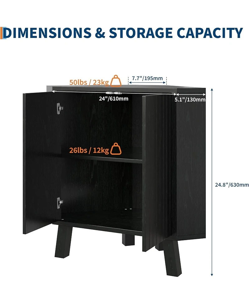 Gaomon industrial 3 tier wooden corner cabinet with adjustable shelves and doors—freestanding triangle design for space saving living room stor