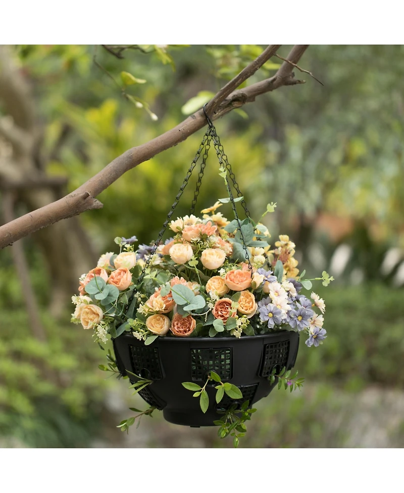 Gardenised Durable Plastic Lace Ultimate Hanging Baskets Tomato, Flower, and Herb Outdoor Flower Planter