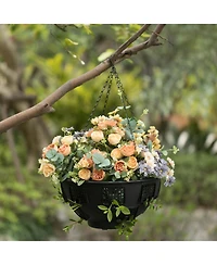 Gardenised Durable Plastic Lace Ultimate Hanging Baskets Tomato, Flower, and Herb Outdoor Flower Planter