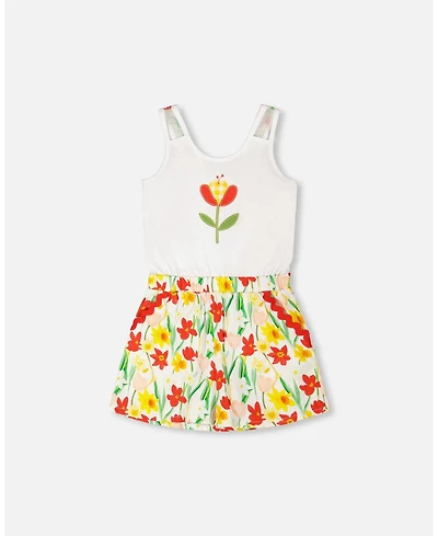 Deux par Deux Little Girls Jersey and Viscose Romper