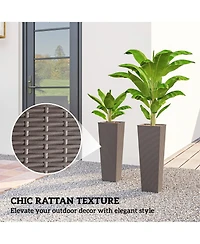 Outsunny Set of 2 Tall Planters for Outdoor Plants