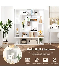 Slickblue 7-Tier Bookshelf Open Display Shelf Rack for Home