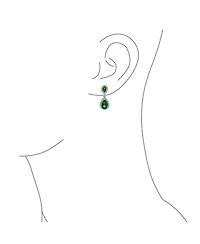 Bling Jewelry Classic Halo Lavander Cubic Zirconia Cz Double Solitaire Teardrop Dangle Earrings Clip On