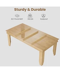 gaomon 71 in Long Natural Color Kitchen Tables with Wooden Sturdy Frame, 6 ft Large Rectangular Dinner Table for Living Room, Kitchen, Dining Room