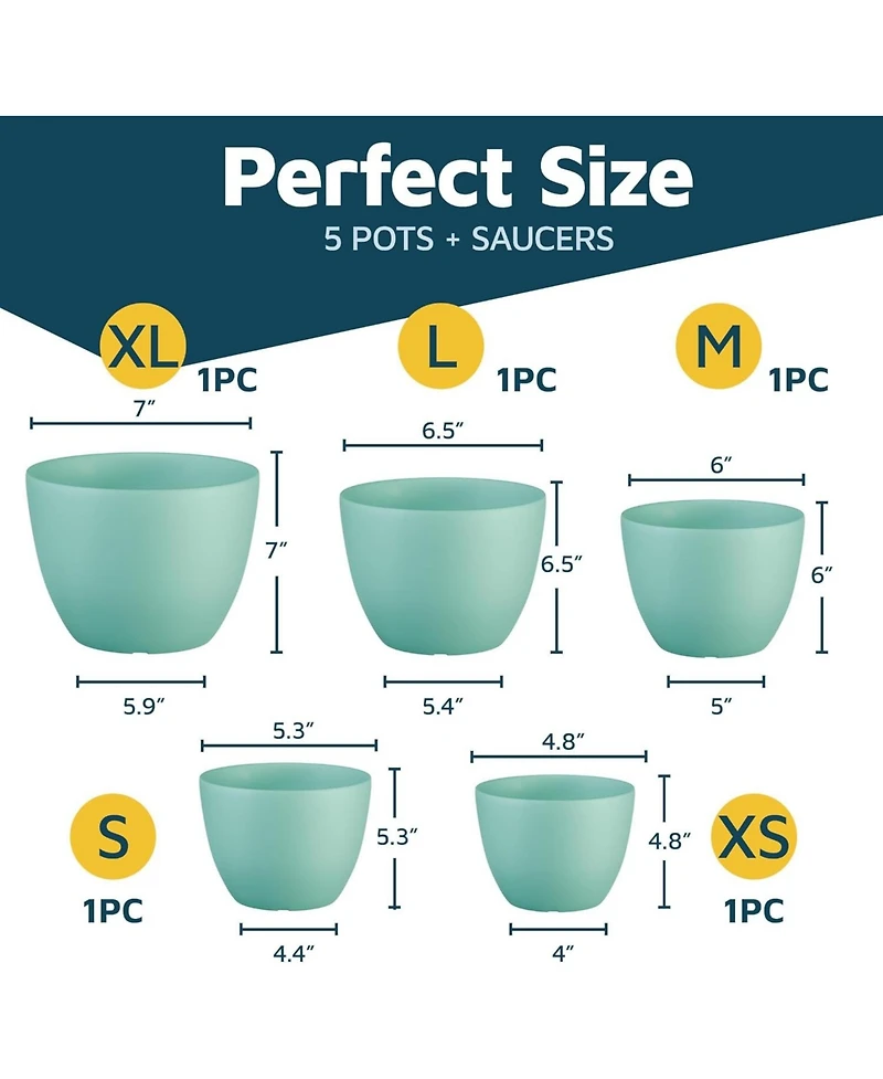 Lifemaster 5-Pack Planter Pots