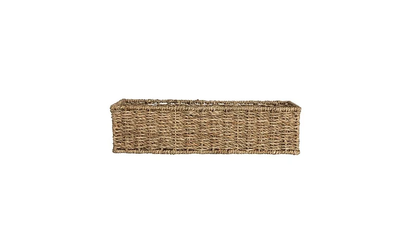 Household Essentials Handwoven Paper Rope Rectangular Storage Basket, Black