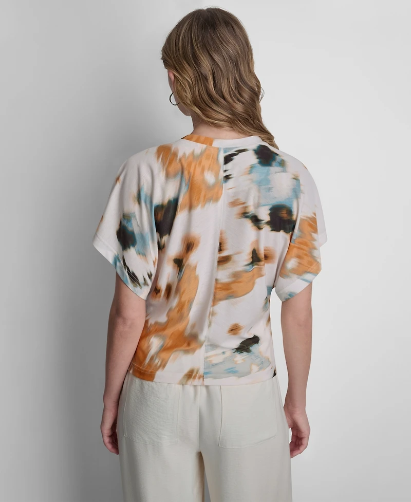 Dkny Women's Dolman-Sleeve Printed Top