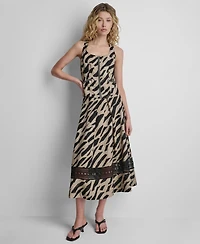 Dkny Women's Sleeveless Printed Zip-Front Top