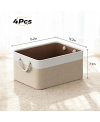 Sugift Fabric Storage Bins with Rope Handles Set of 4