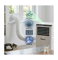 Impecca 8,500/5,100 Btu 3-in-1 Portable Air Conditioner, Cool / Dry / Fan Modes, Remote Control Included