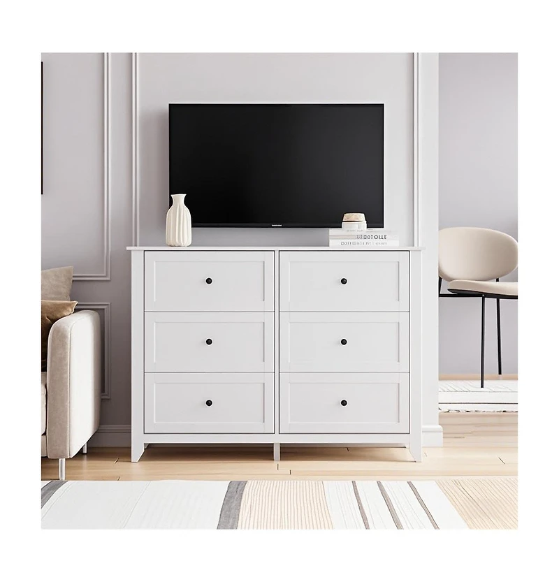 gaomon 54" Wide 6-Drawer Modern Dresser, Deep Drawers for Bedroom