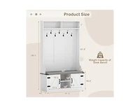 Slickblue Tall 68.5" Entryway Rack with Cushioned Bench & Storage