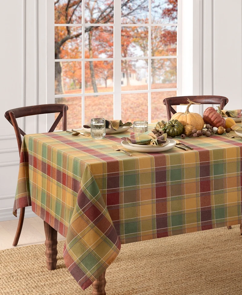 Elrene Autumn Acres Plaid Tablecloth