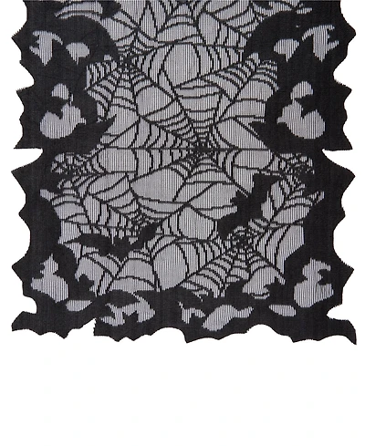 Elrene Bats Web Lace Halloween Table Console Runner, 13" x 90"