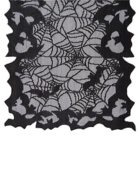 Elrene Bats Web Lace Halloween Table Console Runner, 13" x 90"