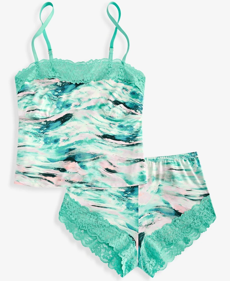 I.n.c International Concepts Women's Lace-Trim Tank & Short Set, Macy's Exclusive