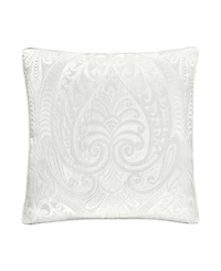 J Queen New York Bianco Embroidered Decorative Pillow, 18" x 18"