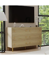 Gaomon Drawer Rustic Dresser, Vintage Design with Bar Handles