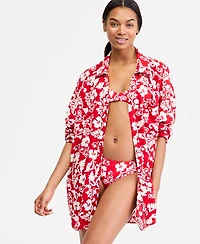 Roxy Juniors' Days Of Summer Long-Sleeve Button-Up Cover-Up Shirt