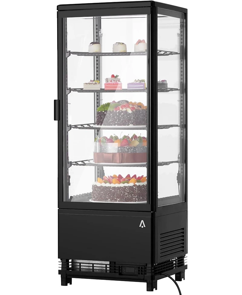 gaomon Refrigerated Display Case, Countertop Pastry Display Case Commercial Display Refrigerator with Led Lighting, Frost-Free Air-Cooling