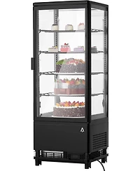 gaomon Refrigerated Display Case, Countertop Pastry Display Case Commercial Display Refrigerator with Led Lighting, Frost-Free Air-Cooling