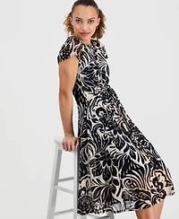 Robbie Bee Petite Tie-Front Midi Dress