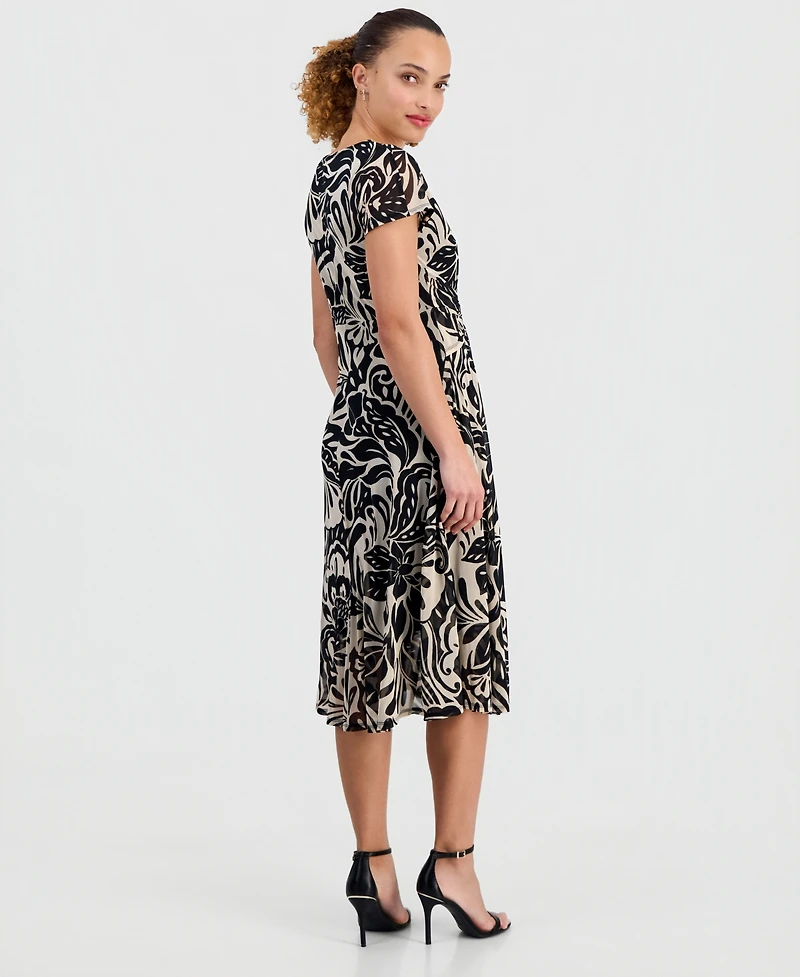 Robbie Bee Petite Tie-Front Midi Dress