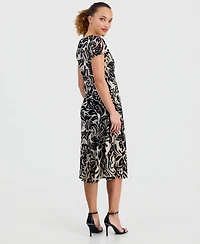 Robbie Bee Petite Tie-Front Midi Dress